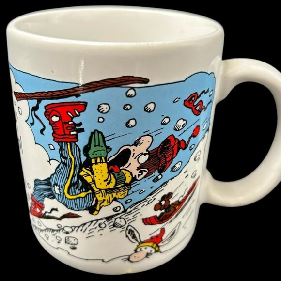 Snow Skiing Out of Control Coffee Tea Mug GARY PATTERSON Japan Thought Factory - Picture 1 of 6